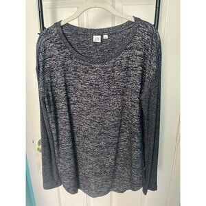 GAP Womens Long Sleeve Top Blue Heather Size M Lightly Worn